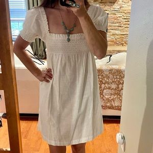 Faherty Ramona Dress in Egret White